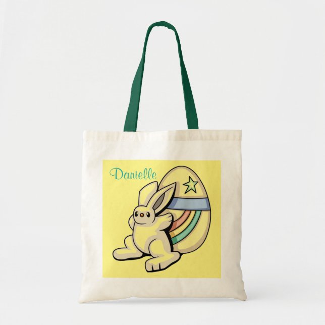 The Bunny & the Egg Yellow Budget Tote Bag (Front)
