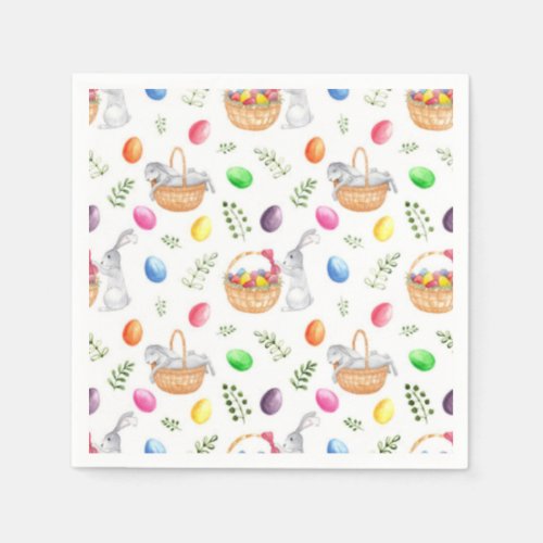 The Bunnys Easter Basket Easter Napkins