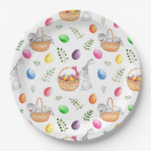 The Bunnys Easter Basket Easter Paper Plates