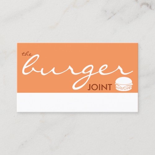 the burger joint color customizable business card