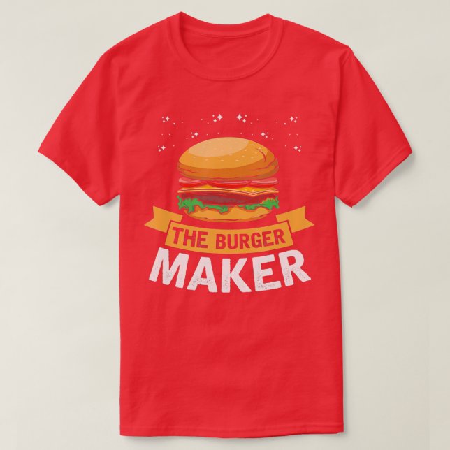 The Burger Maker Barbecue Cheeseburger Fast Food D T-Shirt (Design Front)