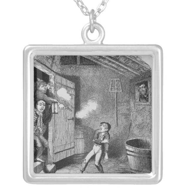 The Burglary from The Adventures of Oliver Silver Plated Necklace (Front)