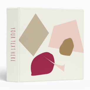 The burgundy spot, abstract geometric design 3 ring binder