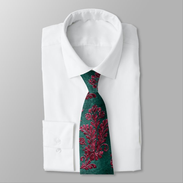 The Burgundy Velvet  Series Design 10  Neck Tie (Tied)