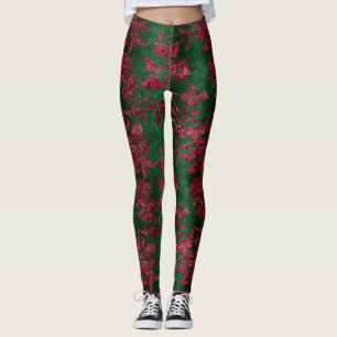 The Burgundy Velvet Series Design 9 Leggings