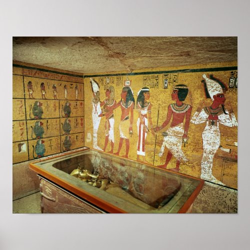 The burial chamber in the Tomb of Tutankhamun Poster