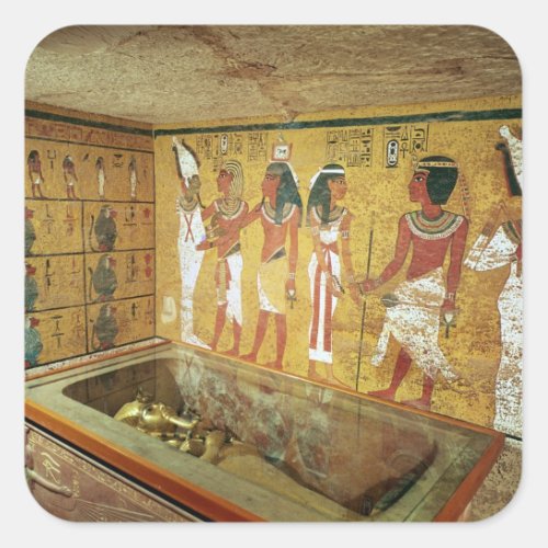 The burial chamber in the Tomb of Tutankhamun Square Sticker