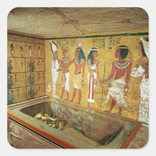 The burial chamber in the Tomb of Tutankhamun Square Sticker