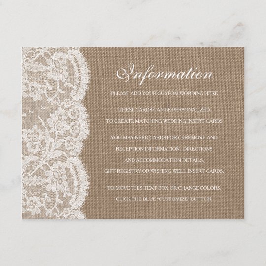 Home Furniture Diy Personalised Burlap And Lace Effect Wedding