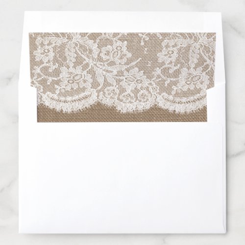 The Burlap  Lace Wedding Collection Envelope Liner