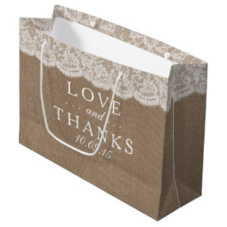 Wedding Gift Bags Zazzle The Burlap Lace Wedding Collection Gift Bags