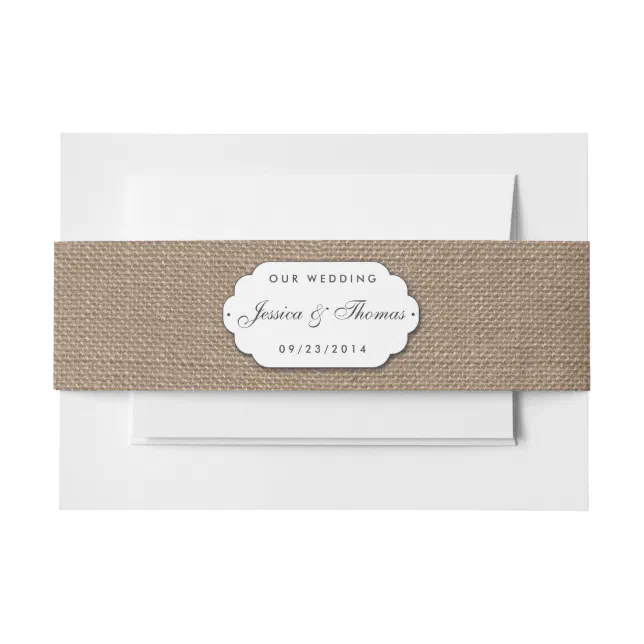 The Burlap & Lace Wedding Collection Invitation Belly Band Zazzle