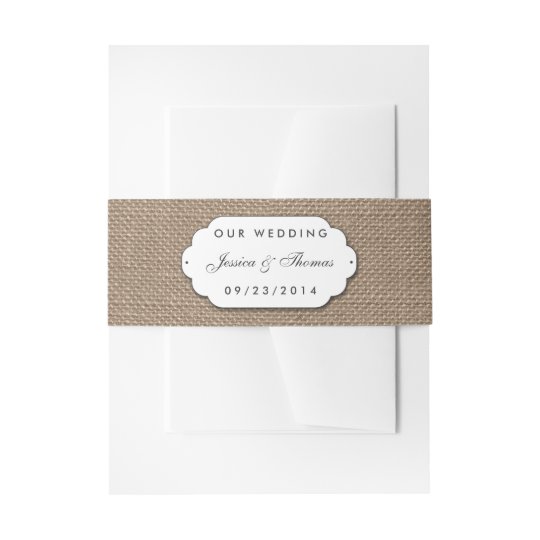 The Burlap & Lace Wedding Collection Invitation Belly Band