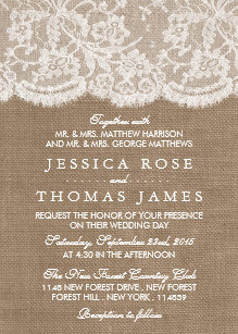 burlap and lace wedding