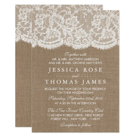 the burlap lace wedding