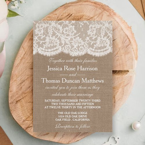 The Burlap &amp; Lace Wedding Collection Invitations