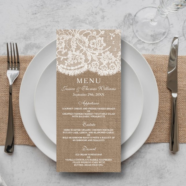 The Burlap & Lace Wedding Collection - Menu (Creator Uploaded)