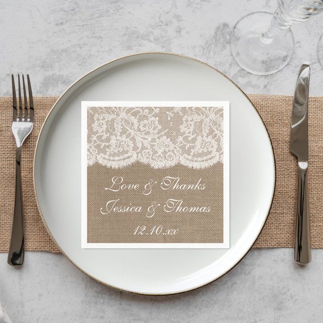 The Burlap & Lace Wedding Collection Napkins (Creator Uploaded)