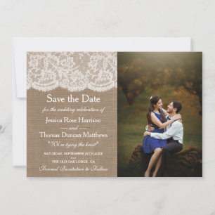 The Burlap & Lace Wedding Collection Photo Save The Date