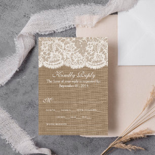The Burlap & Lace Wedding Collection RSVP Card