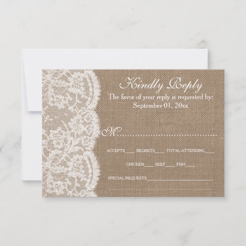The Burlap &amp; Lace Wedding Collection RSVP Cards