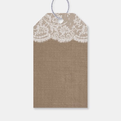 The Burlap &amp; Lace Wedding Collection Tags | Zazzle