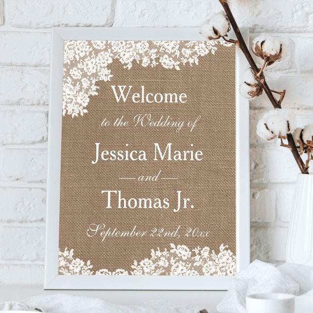 The Burlap & Lace Wedding Collection Welcome Sign (Creator Uploaded)
