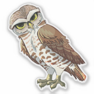 The Burrowing Owl // Custom-Cut Vinyl Sticker