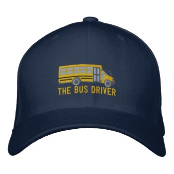 The Bus Driver Custom School Mini Bus Embroidery Embroidered Baseball Cap by AmericanStyle at Zazzle