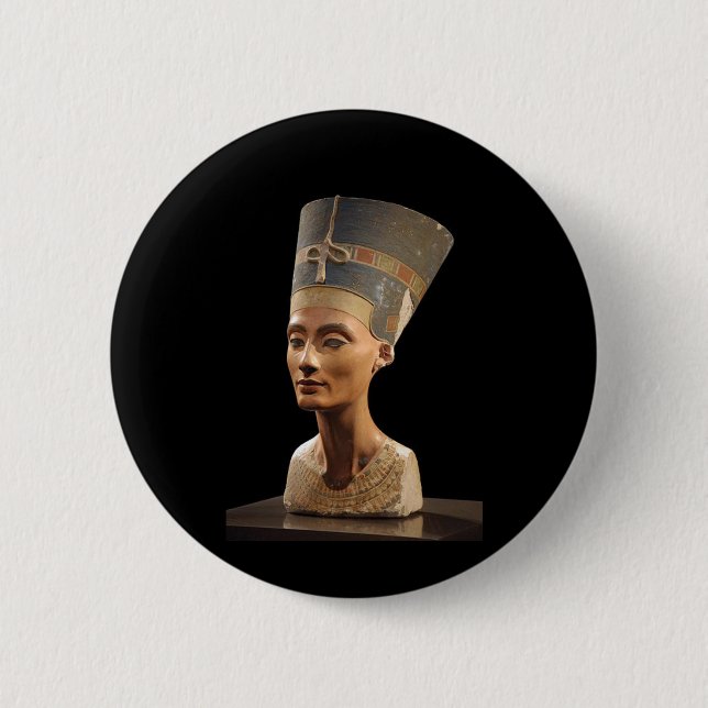 The Bust of Queen Nefertiti Pinback Button (Front)