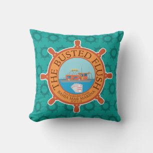 The Busted Flush (Aqua) - Throw Pillow