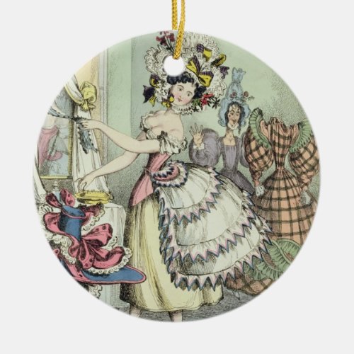 The Bustle published by Thomas McLean London co Ceramic Ornament