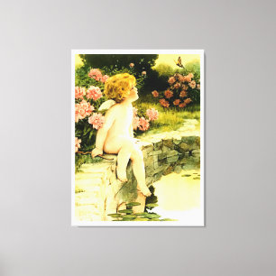 THE BUTTERFLY Bessie Pease Gutmann Art  Canvas Print