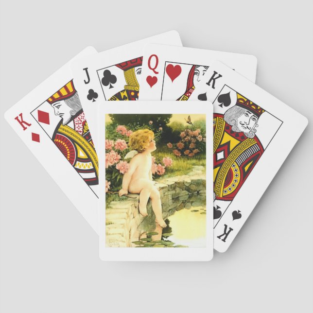 THE BUTTERFLY Bessie Pease Gutmann Art  Poker Cards (Back)