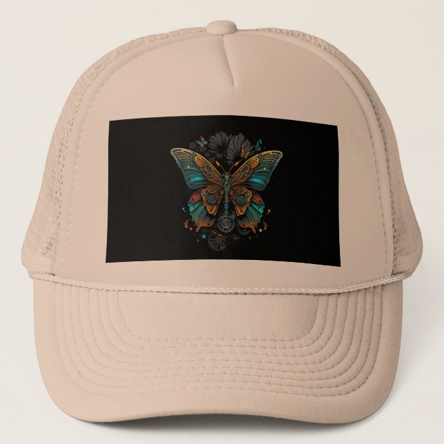 the butterfly design trucker hat (Front)