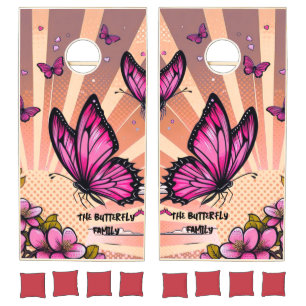 The Butterfly Family two Beautiful Butterflies Cornhole Set