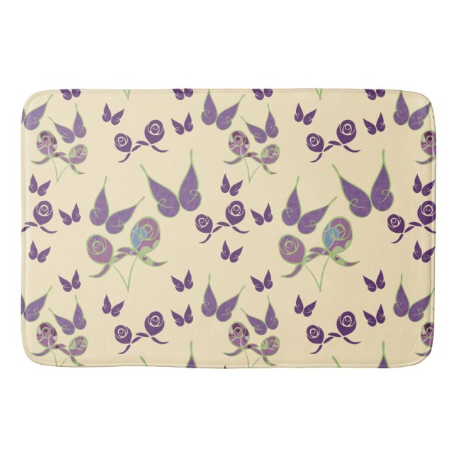 The Butterfly Joy in Cream Bath Mat (Front)