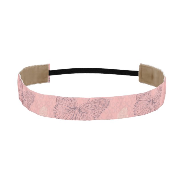 The Butterfly Pink Athletic Headband (Front)
