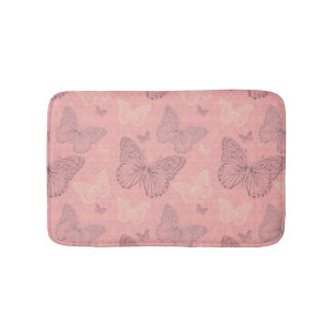 The Butterfly Pink Bathroom Mat