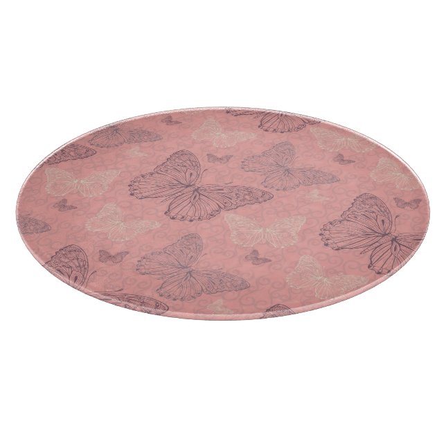 The Butterfly Pink Cutting Board (Corner)