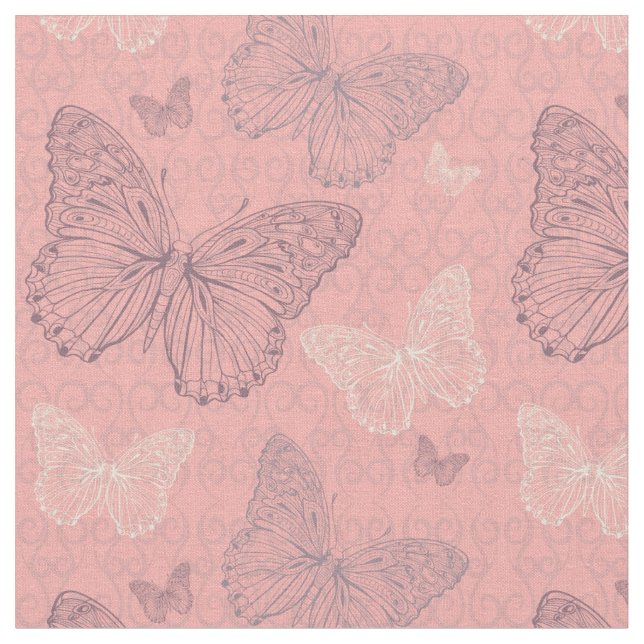 The Butterfly Pink Fabric (Close Up)