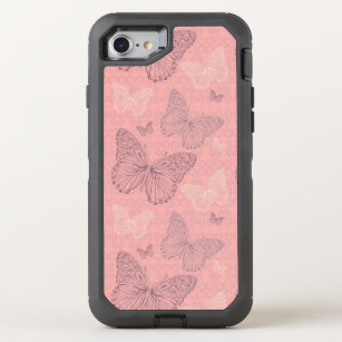 The Butterfly Pink OtterBox Defender iPhone SE/8/7 Case