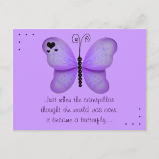 The Butterfly Quote Purple Postcard