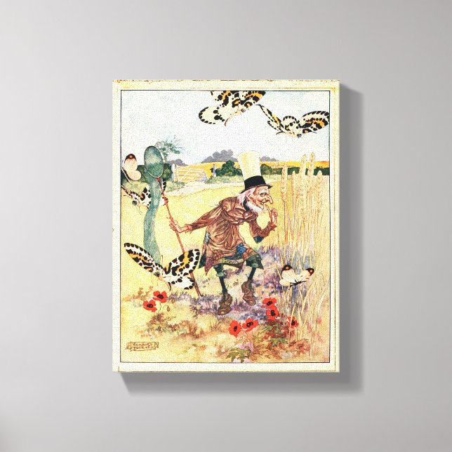 The Butterfly Whisperer -Vintage Image Canvas Print (Front)
