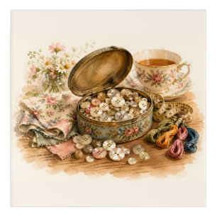 The Button Tin Acrylic Print
