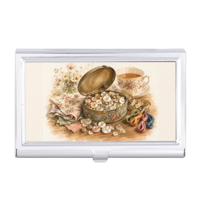 The Button Tin Business Card Case (Front)