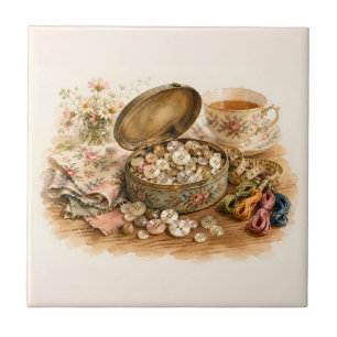The Button Tin Ceramic Tile