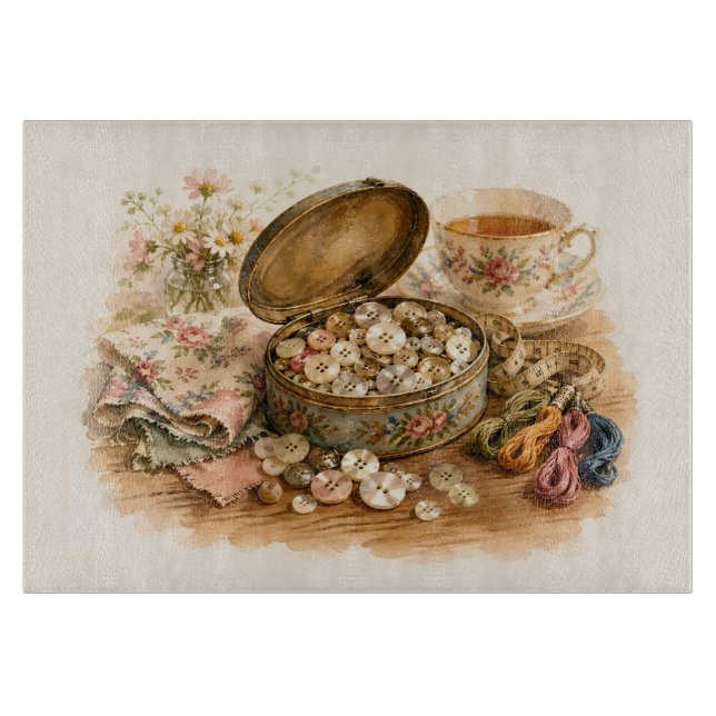 The Button Tin Cutting Board (Front)