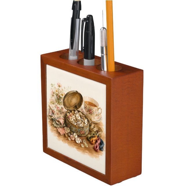 The Button Tin Desk Organizer (In Situ)