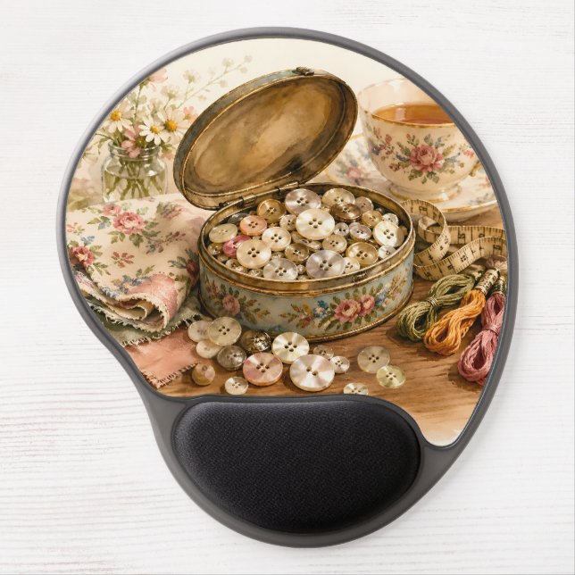 The Button Tin Gel Mouse Pad (Front)